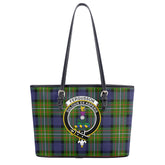 Fergusson Modern Tartan Crest Leather Tote Bag